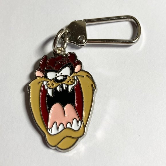 Vintage Taz Tas Tasmanian Devil Keychain Zipper Pull Warner Bros Looney Tunes - Picture 7 of 9